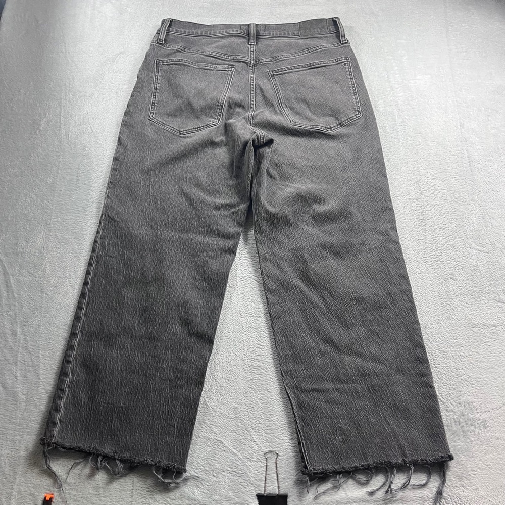 Madewell The Perfect Vintage Wide-Leg Crop Jean Faded Black Raw Hem Size 30 - Picture 8 of 10